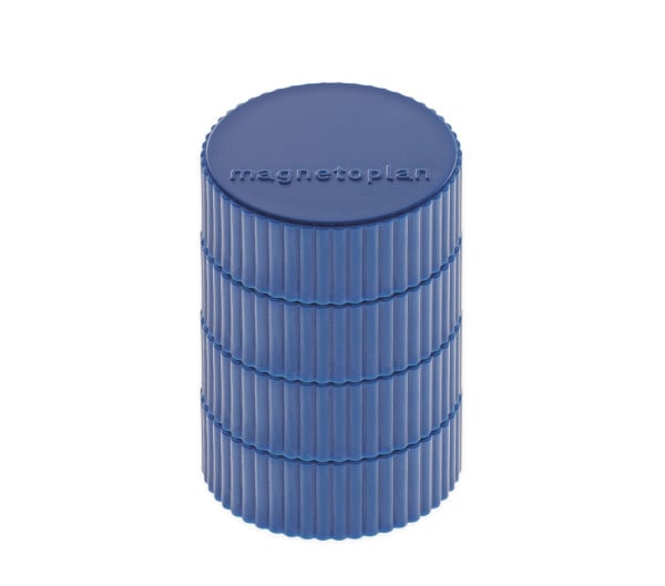 magnetoplan magnets Discofix Magnum on blister card, dark blue, Ø 34 x 13mm, 4 pcs
