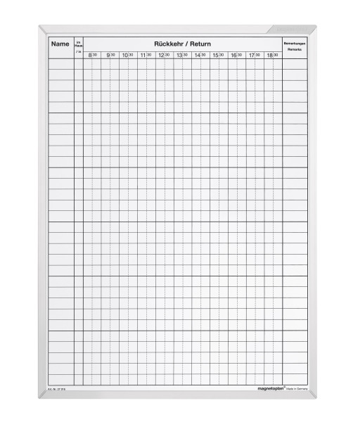 magnetoplan Staff In/Out Planner, 450 x 600 mm