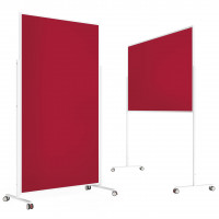 magnetoplan Design-Moderationstafel VarioPin, 1000 x 1800 mm Filz rot/Felt red / Rahmen weiß