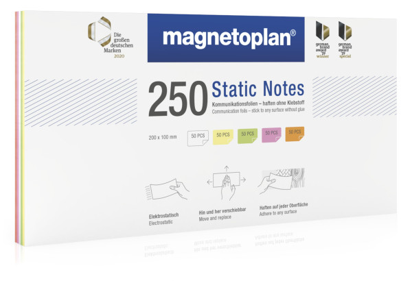 magnetoplan Static Notes, 100 x 100 mm, 250 pcs
