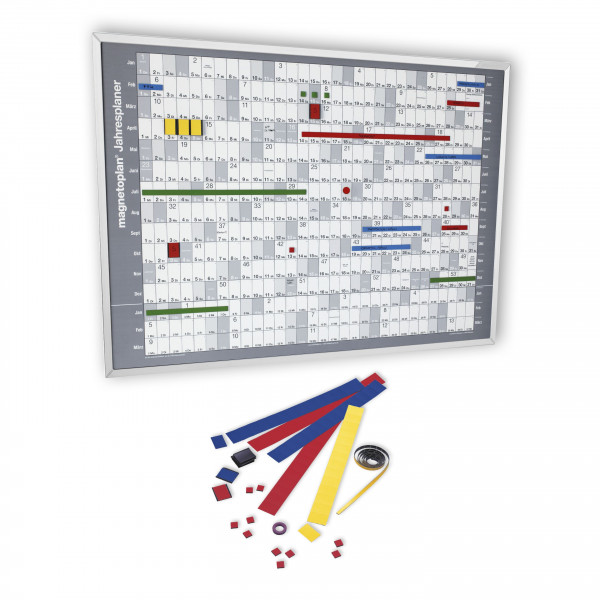 magnetoplan Base board, foil 2025 and accessories set 1 for magnetoplan year planner, 865 x 620mm