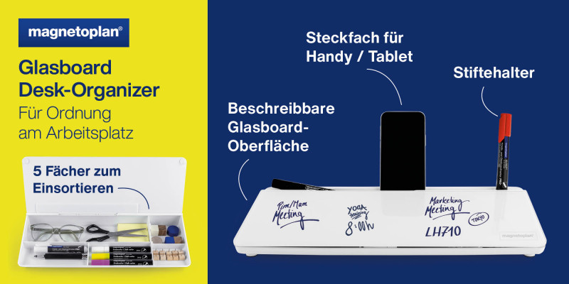 Glasboard Desk Organizer
