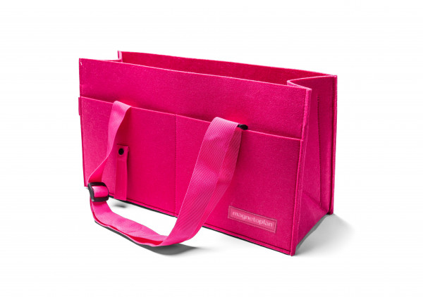 magnetoplan Desk Sharing & Hot Desking Bag ecoAware, 450 x 250 x 150 mm, felt Raspberry