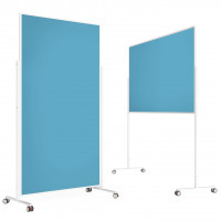 magnetoplan Design-Moderationstafel VarioPin, 1000 x 1800 mm Filz Türkis/Felt turquoise / Rahmen weiß