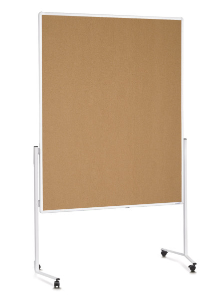 magnetoplan Seminar Board with white aluminium frame, one-piece version, cork, 1200 x 1500mm