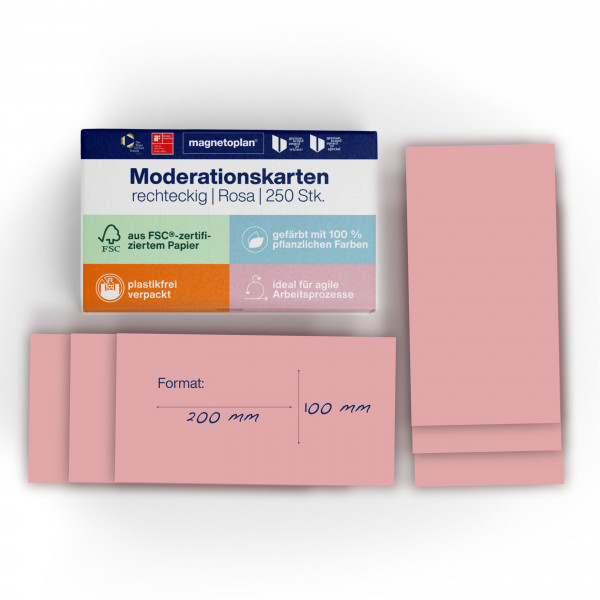 magnetoplan Moderationskarten rechteckig, 250 Stk.