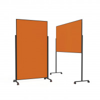 magnetoplan Design-Moderationstafel VarioPin, 1000 x 1800 mm Filz orange/Felt orange / Rahmen schwarz