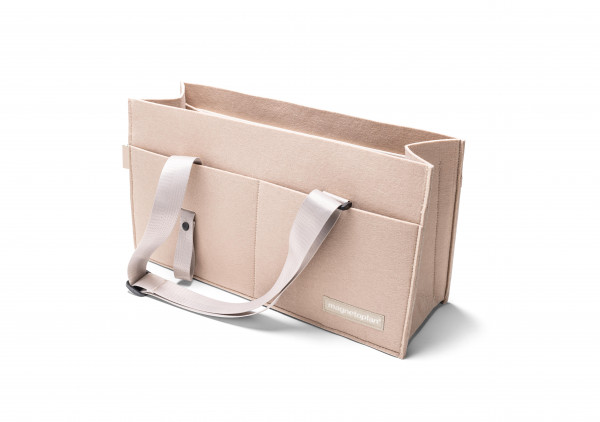 magnetoplan Desk Sharing & Hot Desking Bag ecoAware, 450 x 250 x 150 mm, felt beige-sand