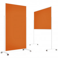 magnetoplan Design-Moderationstafel VarioPin, 1000 x 1800 mm Filz orange/Felt orange / Rahmen weiß
