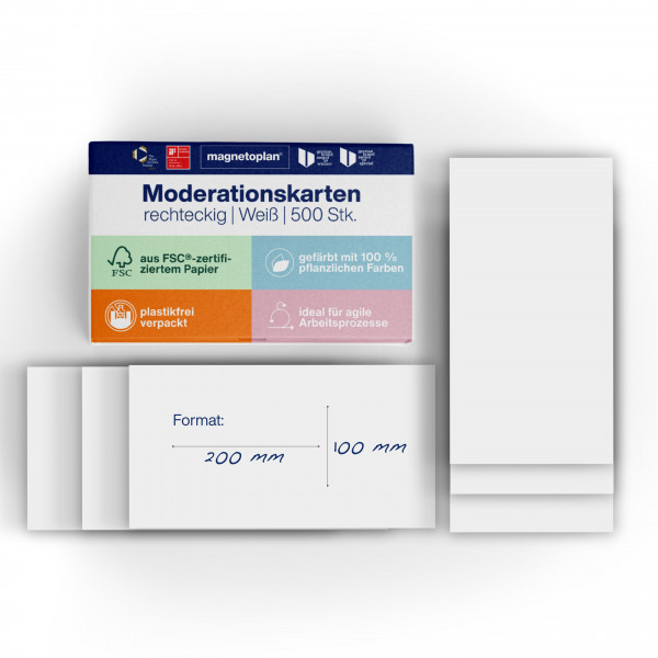 magnetoplan Moderationskarten, rechteckig, 500 Stk.