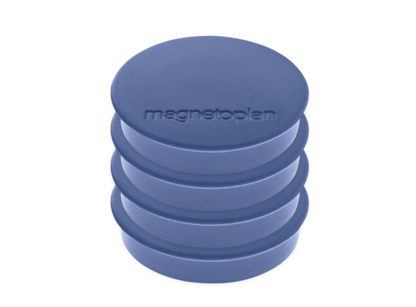 magnetoplan magnets Discofix Standard on blister card, dark blue, Ø 30 x 8mm, 4 pcs