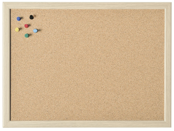magnetoplan Cork board with wooden frame, 1000 x 600mm