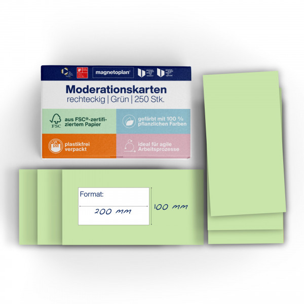 magnetoplan Moderationskarten rechteckig, 250 Stk.