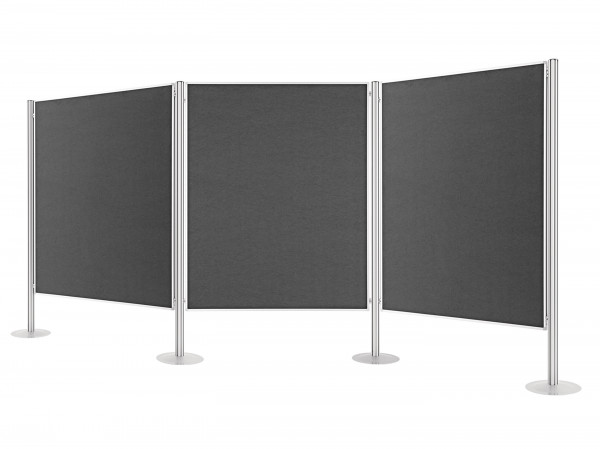 magnetoplan Präsentationswand + Raumteiler, stationär, Set 3
