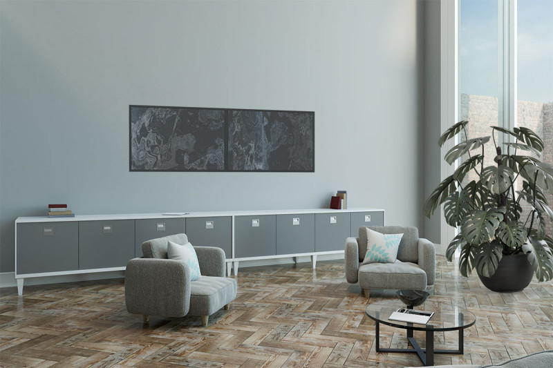 Billion Board hängt im Wohnzimmer an der Wand