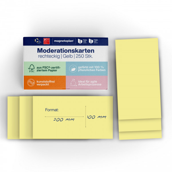 magnetoplan Moderationskarten rechteckig, 250 Stk.