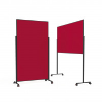magnetoplan Design-Moderationstafel VarioPin, 1000 x 1800 mm Filz rot/Felt red / Rahmen schwarz